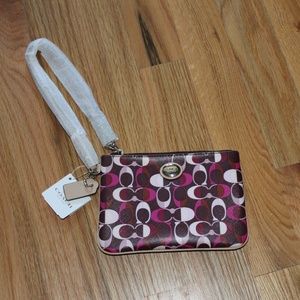 NWT Coach multicolored wristlet